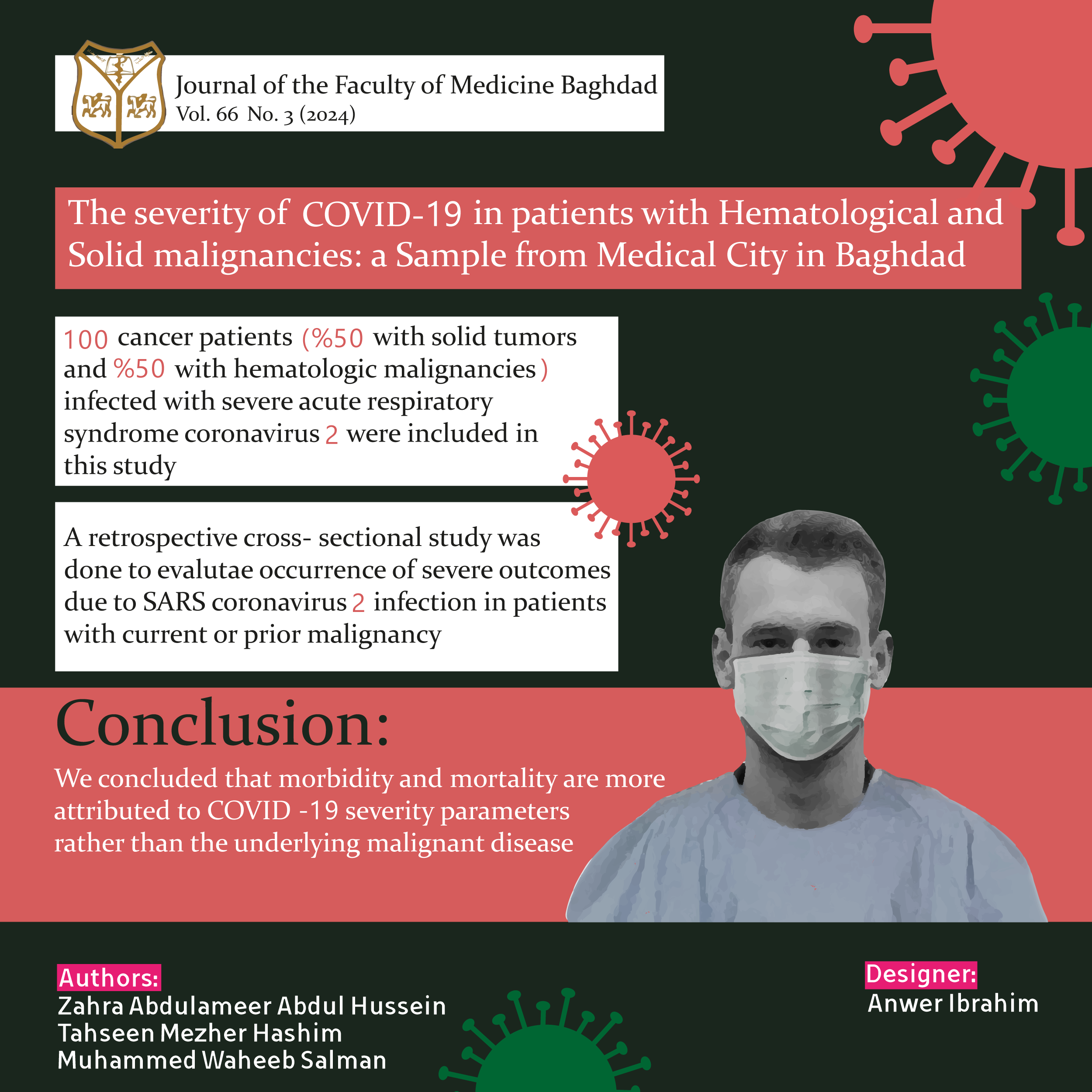 COVID-19; Heamopiotic cancer; Iraqi malignant disease patients; Medical city complex; Sold cancer